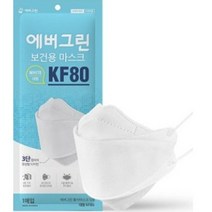 에버그린 황사 방역용 마스크 대형 KF80, 1개입, 10개, 화이트