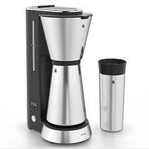 WMF Küchenminis Aroma 필터 커피 머신 보온병 플라스크 870와트 보온 머그 소형 커피 머신 타이머 크로마간 매트, 석묵, 마시는 컵과 번들