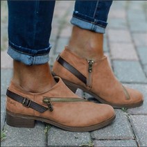 명브띠 버클 빈티지 여성 미들 로퍼 구두
