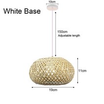 동남아풍 라탄조명 대나무등 전등갓 주방 식탁 인테리어 조명 중국어 LED 등나무 샹들리에 라운드 새의 둥, 04 White Dia19cm