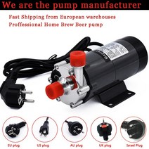 정량 펌프 물 모터 가압 Homebrew 양조 마그네틱 워터 MPRM 220V 식품 학년 304 스테인레스 스틸 고온 140C 1/2 quoSPT/NPT, [02] US Plug, [02] NPT Thread
