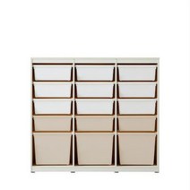 한샘 샘키즈 수납장 1305 뉴트럴베이지, B형_(몸통)크림화이트 (박스)하프베이지(B)