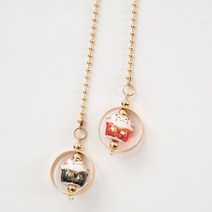 그네타는오리 미니쿠퍼 레이 꾸미기 자동차 펜던트 럭키 고양이 자동차 백미러 장식 도자기 합금 매달려 장식 자동차 대시 보드 액세서리 선물 60 cm 차량용 실내 소품, 블랙 레드