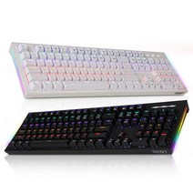 콕스 CK01 사이드 RGB 체리식 게이밍 키보드 블랙/화이트, 청축, 화이트