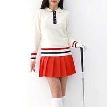 순이들 여성 봄가을 간절기 골프 카라배색 긴팔 니트