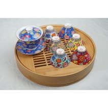 한차원 경덕진 도자기개완1P+잔6P, 블루
