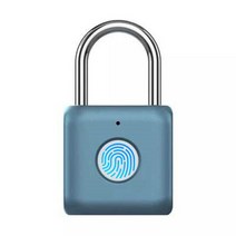 열쇠가없는 USB 충전 지문 잠금 스마트 자물쇠 도어 0.2sec 해제 휴대용 아연, 01 하늘색