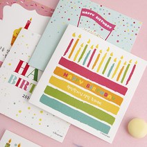 디자인아지트 [주문제작]카드 생일 컬러풀, 컵케이크, 1개