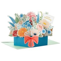 Hallmark Paper Wonder 아내 또는 여자 친구를 위한 팝업 기념일 카드 (디스플레이 가능한 부케), Displayable Bouquet 홀마크