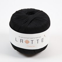 [앵콜스] (10+1) 라떼 LATTE 여름 코바늘 모자 가방 뜨개실, 02 블랙(낱개)