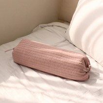 하늘 끈 메밀베개 커버 원통 베개, 핑크
