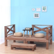 DIY 조립 평상 테이블 실내 마루 원두막 만들기 90cm, 작은 갈색 단계 90*36cm 높이 큰