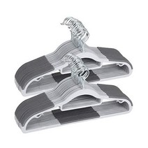 OIKA 플라스틱 행거 50팩 건식 습식 의류 행거 슈퍼 미끄럼 방지 패드 0 5cm(0 2인치) 두께 41 9cm(16 5인치) 공간 절약 그레이