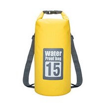5L/10L/15L/20L/30L 방수 가방 드라이 백 PVC 방수 배낭 스포츠 가방 래프팅 수영 백팩 불 침투성 드라이 백, 15L  Yellow