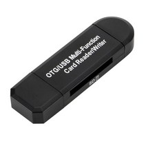 카드 리더기 판독기 YIGETOHDE OTG 마이크로 SD 카드 리더 USB 2.0 어댑터 플래시 드라이브 스마트 메모리, 01 Black
