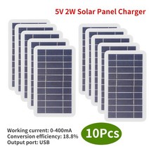 태양광패널 접이식 400w 600w 1-10Pcs USB 열 충전기 패널 400mA 2W 5V 전지 야외 휴대용 광 시스템 출력, 08 10Pcs Solar Panel