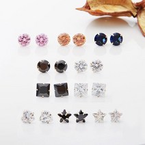 14K GOLD 정품 전체 골드 제작 큐빅 6mm 귀걸이 예쁜 이어링 10종 택1