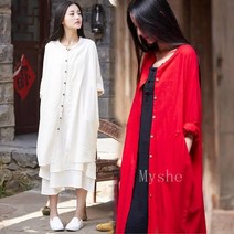 [Myshe]여성 여름 롱 가디건 빅사이즈 린넨 자수 가디건 Y4 S100722