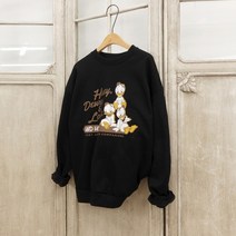 트리플덕 루즈핏 겨울 기모 맨투맨 롱티