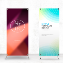 [을지메뉴] 실내용 프리미엄배너 메쉬배너 물통세트 배너 출력 입간판 고급 미용실 네일 헤어 카페 광고 현수막 x배너 디자인 제작 맞춤 배너, 출력물 1장