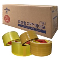 오공 경포장 중포장 OPP 박스테이프 청테이프 투명 국내산 수입산 아크릴 러버, 거상수입산중포장(아크릴/미색) 80m(40개), 1개