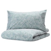 이케아 트레드크라술라 이불커버+베개커버 화이트블루 150x200/5, 단품