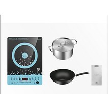 Midea-가정용 고출력 10 단 화력 전기 인덕션 쿠커 2100W 410mm 대형 패널, 검은 색, 에게