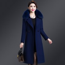 인기신상 여성 겨울 세련된 더블 원버튼 카라퍼 캐시미어 롱코트~5XL