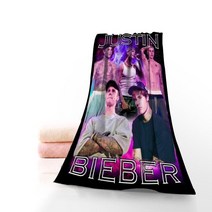 저스틴 비버 프린트 코튼 페이스/목욕 타월 극세사 패브릭 어린이 남성 여성 샤워 70x140cm, [01] 35x75cm, [11] 10