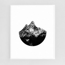 [천삼백케이] [캔버스뮤지엄] 산 bw[알루미늄 메탈 액자4컬러] 12호, B