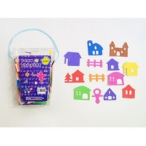 [문구랑만들기랑] 큐빅비즈스티커 eva 스티커 단추비즈스티커 안전스티커 비즈공예 스티커모음, 1봉, 13.eva스티커(집)