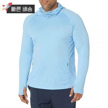 Willit 남성용 자외선 차단 후디 UPF 50+ 낚시 하이킹 셔츠 긴소매 UV 가벼운 페이스 마스크 포함 오션 블루. XX-Large 425287