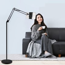 ⊙♭한정판매◎ 침대 동영상 핸드폰 모바일 거치대 셀프 긴스탠드 스텐드 (IN†♭A) 촬영용, 1, 장스탠드(블랙)