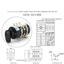 HZ5B-20-3.CCC/3.BBB/ 3.EEE 2.AAA/ 4.BBB/ 4.CCC 20A 660V 전기 용접기 용 로터리 캠 전송 조합 스위치, 02 20A 3.BBB