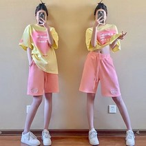 SJW 여름 여성 트레이닝세트 반팔 티셔츠 루즈핏 반바지 숏팬츠 상하세트 투피스 빅사이즈 M~3XL
