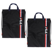 휠라골프 FILA 로고 스트링 보조 슈즈백 2p, 블랙