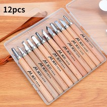 우드카빙키트 목공용 조각도 조각칼 세트 3/5/8/10pcs 전문 나무 조각 치즐 나이프 손 도구 기본 세부 Woodworkers 목수 인감 목각 도구, [05] 12 pcs