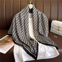 등산손수건 실크 스카프 두건 hijab 능직 스퀘어 럭셔리 90cm 이슬람 머리띠 랩