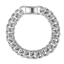 저스트인 Iced Out 로즈 골드 실버 컬러 시계 여성 라인 석 쿠바 체인 팔찌 패션 손목 힙합 쥬얼리