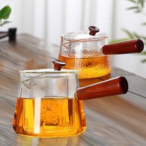 도자기 술 주전자 500-750ml 유리 차 측면 손잡이 고온 방지 전기 스토브 차 메이커 가정용 두꺼운, 냄비 사이즈 750ml