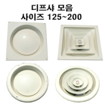 환풍구 디퓨샤 디프샤 모음 사각 원형 각형 각팬 원팬 환기구, (피스타입)원형디프샤 - 125mm