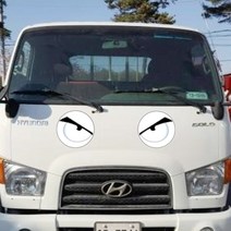 두두몰 포터 트럭 택배 버스 학원차 왕눈이 눈동자 스티커 전후방 포인트 랩핑필름, F타입_25cm, 블랙라인, 1개