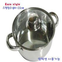 IQH335557유로스타일 스텐냄비 인덕션 양수 20cm 전골 찌게, 단일사이즈