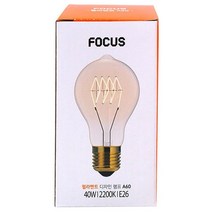 FOCUS 필라멘트 디자인 램프 A60 40W 2200K E26/전구 조명 욕실 화장실 주방, 쿠팡도매몬 1, 쿠팡도매몬 본상품선택, 쿠팡도매몬 본상품선택