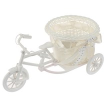 자전거 라탄 바구니 로드 미니벨로 걸이형 꽃 냄비 등나무 보관 꽃병 식물 스탠드 홀더, 하얀