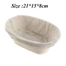 반느통 발효 빵 바구니 깜빠뉴 등나무 바게트 타원형 모양 국가 반죽 Banneton Brotform 교정 증명 도구, 21x15x8cm