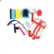 말 세척도구 세트 브러시 승마 관리 트리밍 마구간, 10종 세트