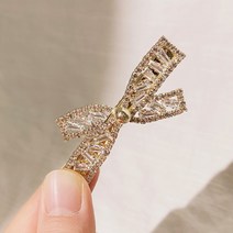 스텔 리본 큐빅 헤어핀 머리 미니 악어 집게핀 포인트 고급 악세사리 디어안나