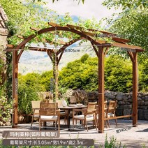 야외정자 마당 공원 파고라 원두막 펜션 쉼터, 길이3.05m 폭1.9m 높이2.3m 황토