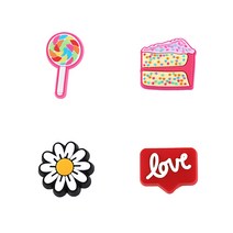 크록스 지비츠 참 파츠 4p 세트 롤리팟 케이크 데이지 러브